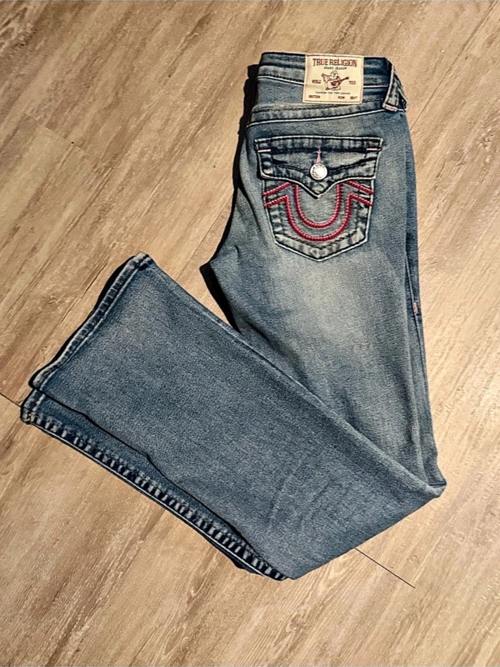 True Religion Becca Mid Rise Bootcut Jeans Blue Waist 26